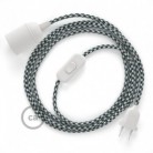 SnakeBis cableado con portalámpara cable textil Bicolor Negro RP04