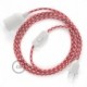 SnakeBis cableado con portalámpara cable textil Bicolor Rojo RP09