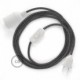 SnakeBis cableado con portalámpara cable textil Negro Glitter en Lino Natural RS81