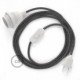 SnakeBis cableado con portalámpara cable textil Negro Glitter en Lino Natural RS81