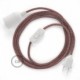 SnakeBis cableado con portalámpara cable textil Rojo Glitter en Lino Natural RS83