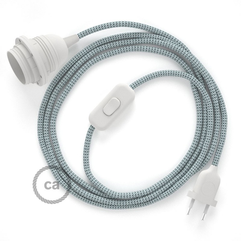SnakeBis cableado con portalámpara cable textil Stracciatella 3D RT14
