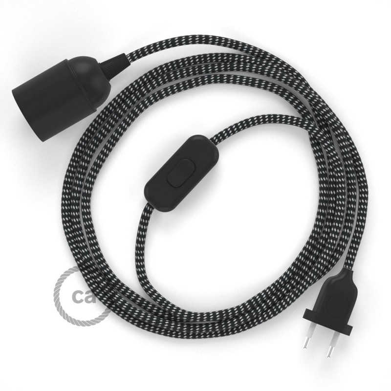 SnakeBis cableado con portalámpara cable textil Estrellas 3D RT41