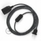 SnakeBis cableado con portalámpara cable textil Estrellas 3D RT41