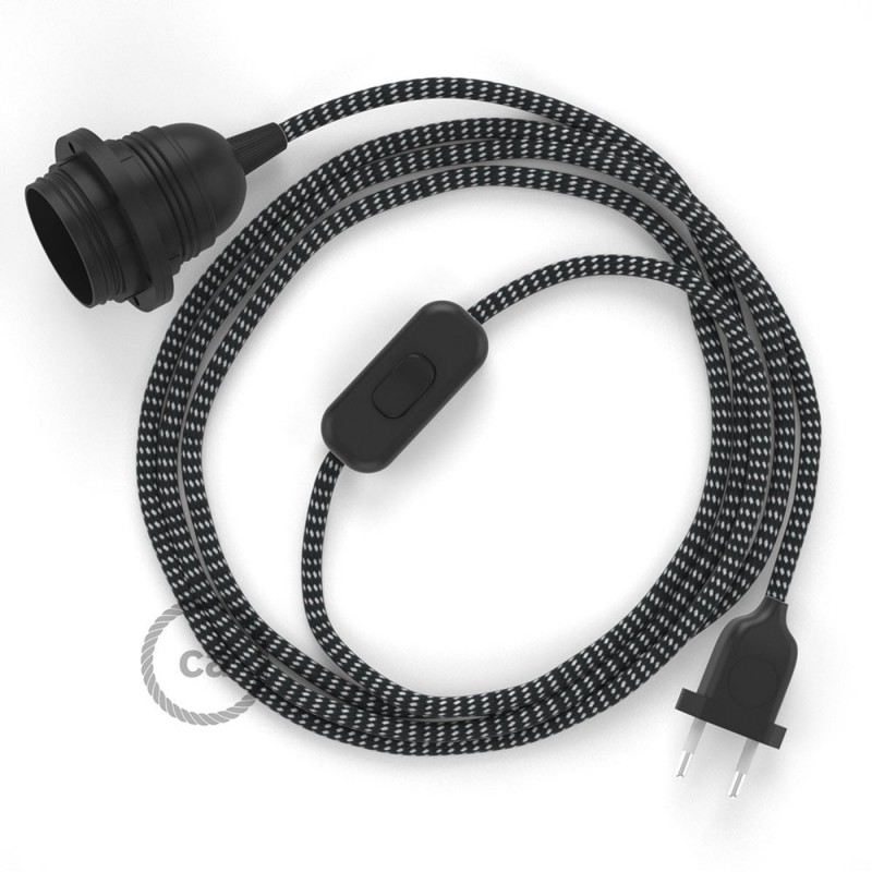 SnakeBis cableado con portalámpara cable textil Estrellas 3D RT41