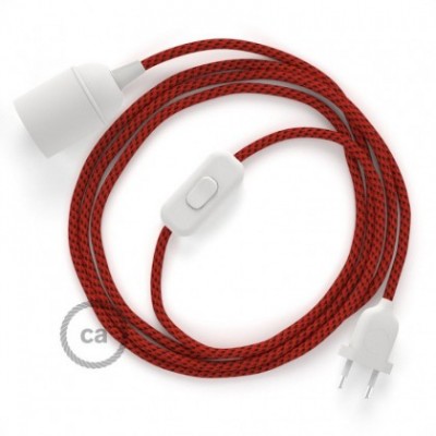 SnakeBis cableado con portalámpara cable textil Red Devil 3D RT94