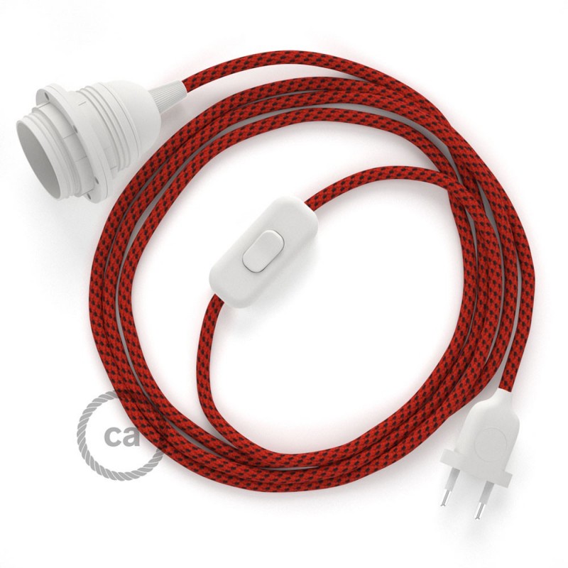 SnakeBis cableado con portalámpara cable textil Red Devil 3D RT94