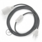 SnakeBis cableado con portalámpara cable textil ZigZag Negro RZ04