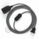 SnakeBis cableado con portalámpara cable textil ZigZag Negro RZ04