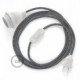 SnakeBis cableado con portalámpara cable textil ZigZag Negro RZ04
