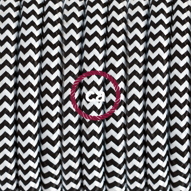 SnakeBis cableado con portalámpara cable textil ZigZag Negro RZ04