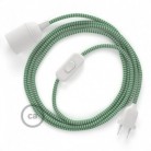 SnakeBis cableado con portalámpara cable textil ZigZag Verde RZ06