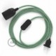 SnakeBis cableado con portalámpara cable textil ZigZag Verde RZ06