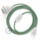 SnakeBis cableado con portalámpara cable textil ZigZag Verde RZ06