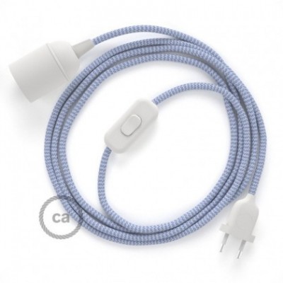 SnakeBis cableado con portalámpara cable textil ZigZag Lila RZ07