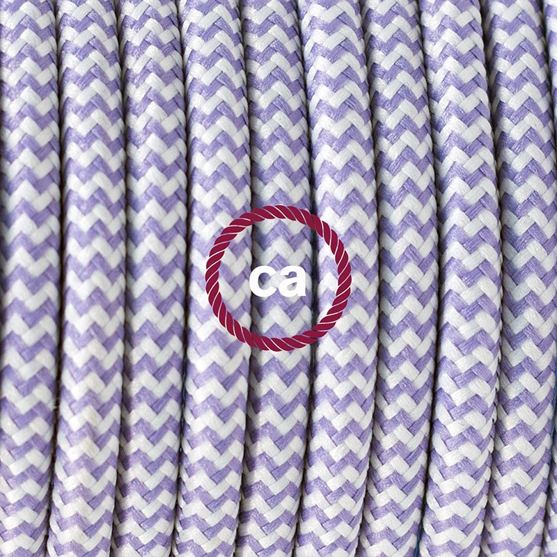 SnakeBis cableado con portalámpara cable textil ZigZag Lila RZ07