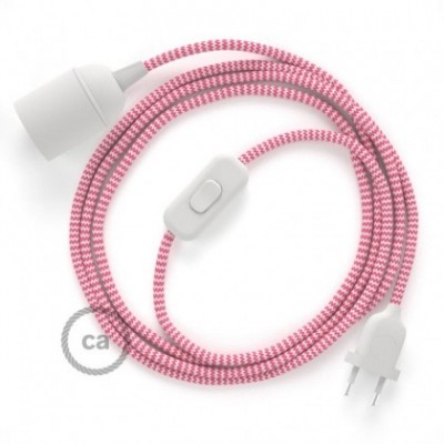 SnakeBis cableado con portalámpara cable textil ZigZag Fuchsia RZ08