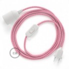 SnakeBis cableado con portalámpara cable textil ZigZag Fuchsia RZ08