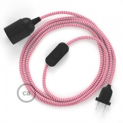 SnakeBis cableado con portalámpara cable textil ZigZag Fuchsia RZ08