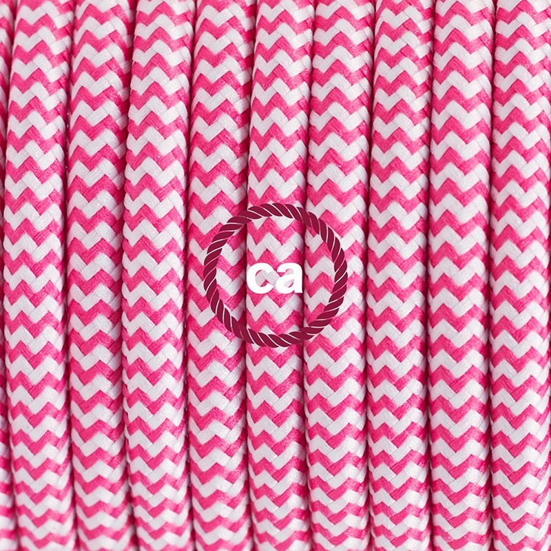 SnakeBis cableado con portalámpara cable textil ZigZag Fuchsia RZ08