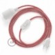 SnakeBis cableado con portalámpara cable textil ZigZag Rojo RZ09