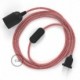 SnakeBis cableado con portalámpara cable textil ZigZag Rojo RZ09