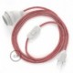 SnakeBis cableado con portalámpara cable textil ZigZag Rojo RZ09