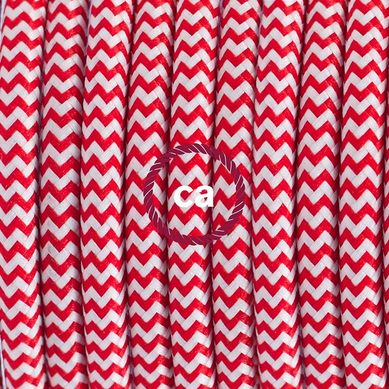 SnakeBis cableado con portalámpara cable textil ZigZag Rojo RZ09