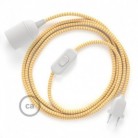 SnakeBis cableado con portalámpara cable textil ZigZag Amarillo RZ10