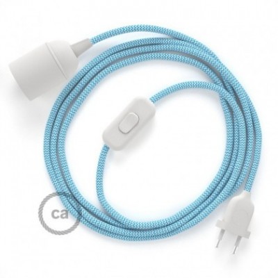 SnakeBis cableado con portalámpara cable textil ZigZag Turquesa RZ11