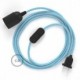 SnakeBis cableado con portalámpara cable textil ZigZag Turquesa RZ11