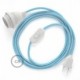 SnakeBis cableado con portalámpara cable textil ZigZag Turquesa RZ11