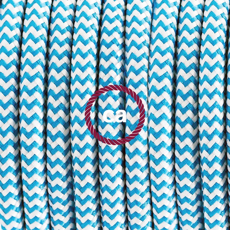 SnakeBis cableado con portalámpara cable textil ZigZag Turquesa RZ11