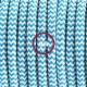SnakeBis cableado con portalámpara cable textil ZigZag Turquesa RZ11