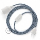 SnakeBis cableado con portalámpara cable textil ZigZag Azul RZ12