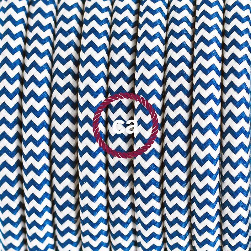 SnakeBis cableado con portalámpara cable textil ZigZag Azul RZ12