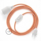 SnakeBis cableado con portalámpara cable textil ZigZag Naranja RZ15