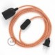 SnakeBis cableado con portalámpara cable textil ZigZag Naranja RZ15