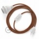 SnakeBis cableado con portalámpara cable textil ZigZag Dorado y Burdeos RZ23