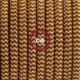 SnakeBis cableado con portalámpara cable textil ZigZag Dorado y Burdeos RZ23