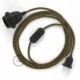 SnakeBis cableado con portalámpara cable textil ZigZag Dorado y Negro RZ24