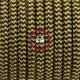 SnakeBis cableado con portalámpara cable textil ZigZag Dorado y Negro RZ24