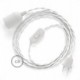 SnakeBis cableado con portalámpara cable textil Blanco en Algodón TC01