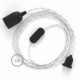 SnakeBis cableado con portalámpara cable textil Blanco en Algodón TC01