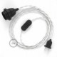SnakeBis cableado con portalámpara cable textil Blanco en Algodón TC01