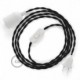 SnakeBis cableado con portalámpara cable textil Negro en Algodón TC04