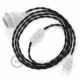 SnakeBis cableado con portalámpara cable textil Negro en Algodón TC04
