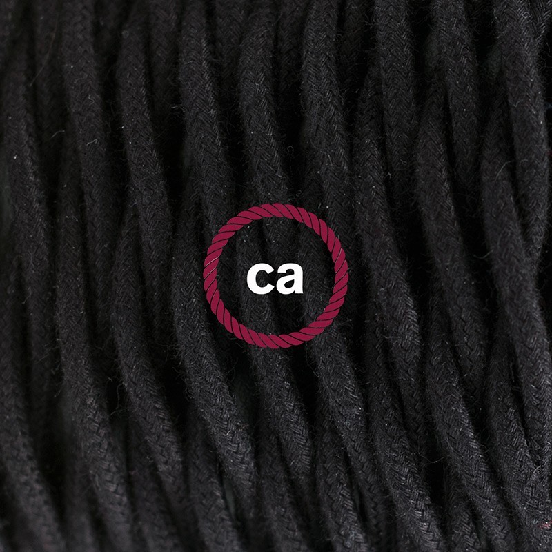 SnakeBis cableado con portalámpara cable textil Negro en Algodón TC04
