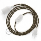 SnakeBis cableado con portalámpara cable textil Marrón en Algodón TC13
