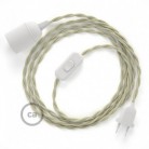 SnakeBis cableado con portalámpara cable textil Gris pardo en Algodón TC43